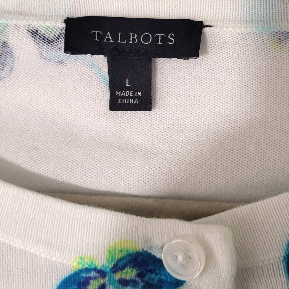 Talbots Butterfly Cardigan Sweater Womens XL Button Knit Top Cottagecore Fairy - Picture 4 of 10